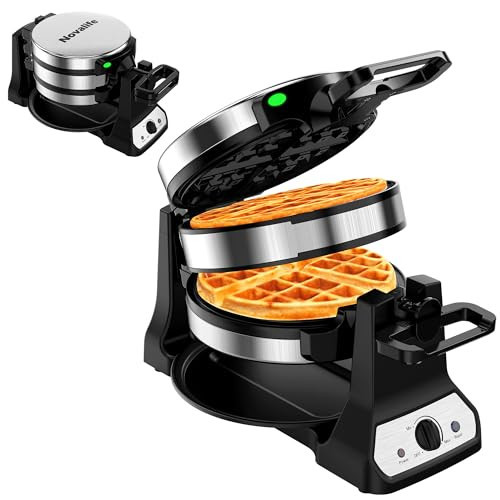 Waffle Maker, 1400W Belgian Waffle Maker, Double Waffle Iron 180° Flip, Rotating Nonstick Plates, Adjustable Browning Control, Locking Buckle & Cool Touch Handle, Removable Drip Tray, Stainless Steel | Amazon (US)