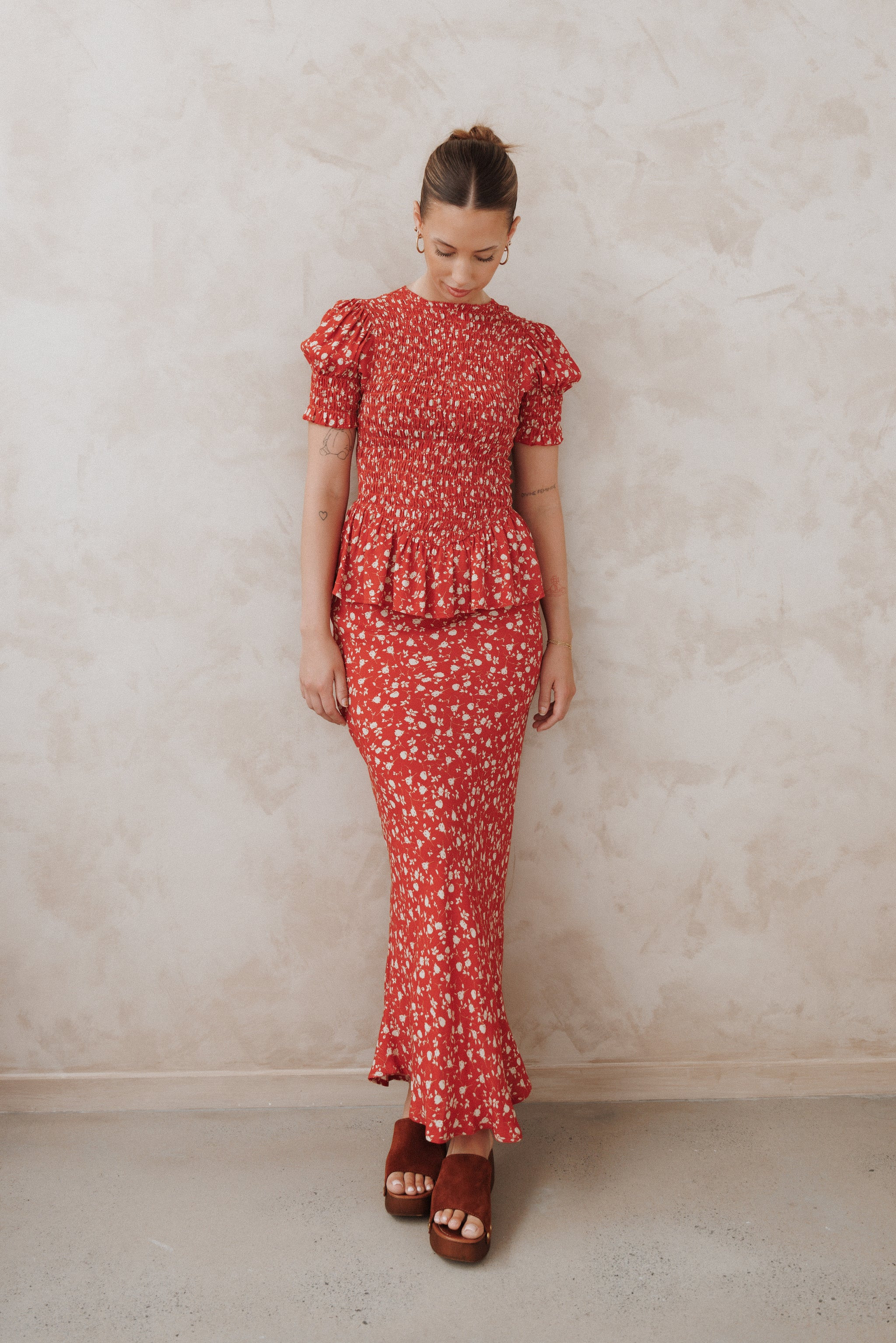 Zoella Maxi Skirt - Red Floral | Petal & Pup (US)