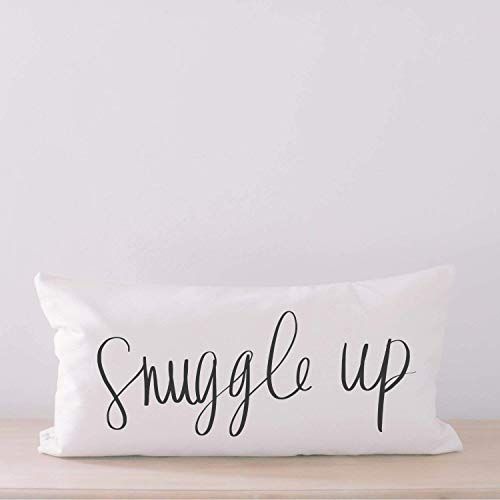 Lumbar Pillow - Snuggle Up, Handmade in the USA, calligraphy, home decor, wedding gift, engagemen... | Amazon (US)