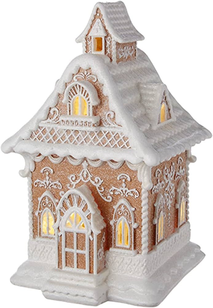 One Holiday Way 13-Inch Light Up Faux Gingerbread House with Elegant White Winter Icing - Vintage... | Amazon (US)