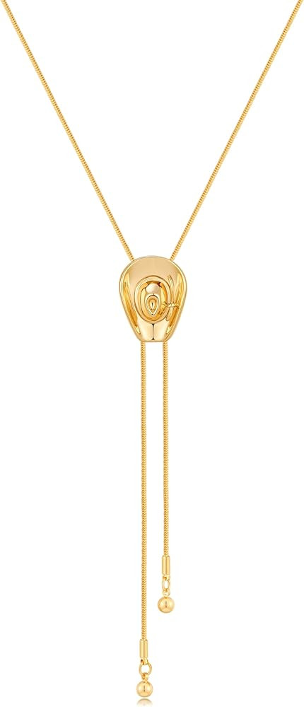 Western Cowgirl Hat Necklace for Women - Cowboy Bolo Tie Accessories Lariat Long Chain Y Necklace... | Amazon (US)