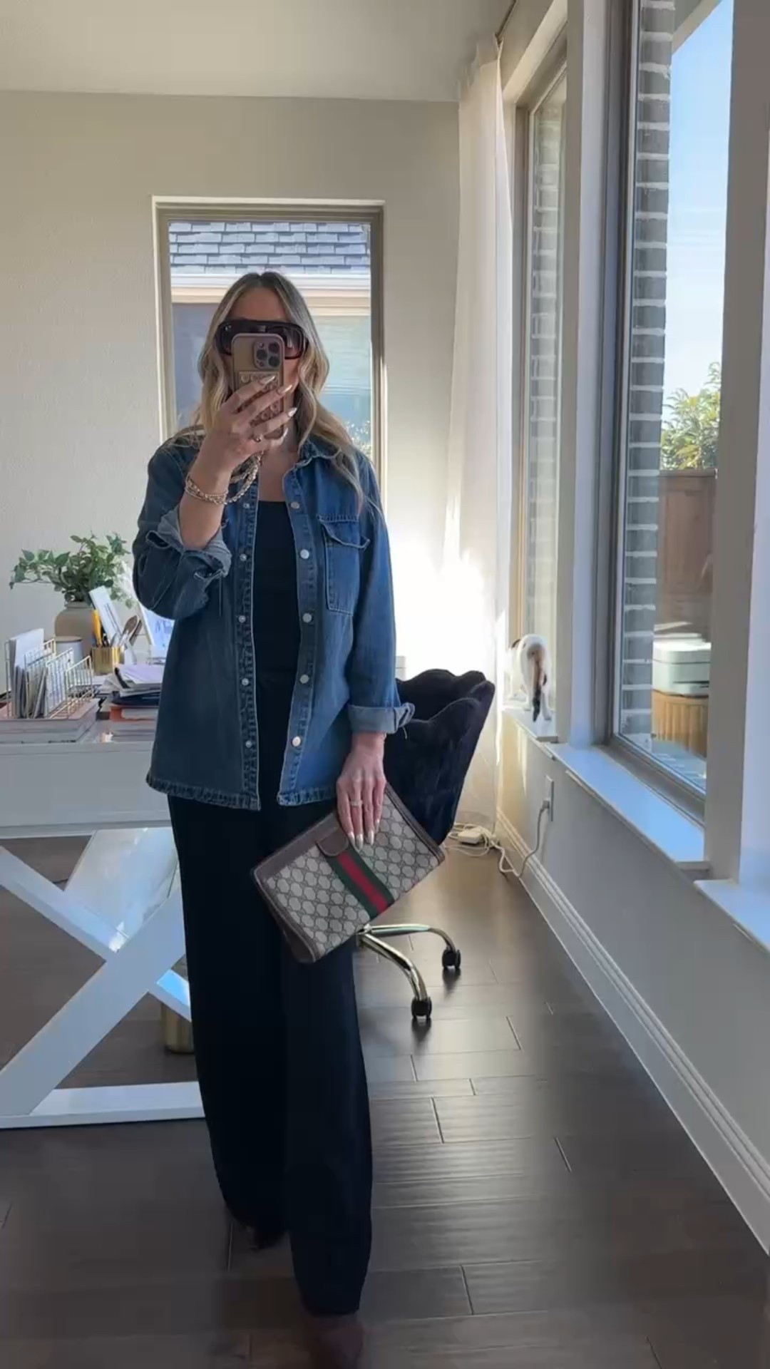 Easy layers are my favorite way to make everyday outfits feel polished without trying too hard.

Today’s look is a simple elevated basics formula I wear on repeat — a relaxed denim button-down (Amazon) over a sleek black base with my Aritzia Lodge pants for that long, tailored silhouette, finished with classic Amazon pointed boots, oversized Amazon sunglasses, and my vintage Gucci clutch to add a little luxe contrast.

Comfortable, flattering, and looks way more expensive than it is — exactly how I like to dress at 40+.

Save this if you love high-low style and effortless outfits you can actually live in 🤍

#AffordableStyle #HighLowFashion #Over40Style #ElevatedBasics #AmazonFashionFinds


#LTKgrwm #LTKSeasonal #LTKootd