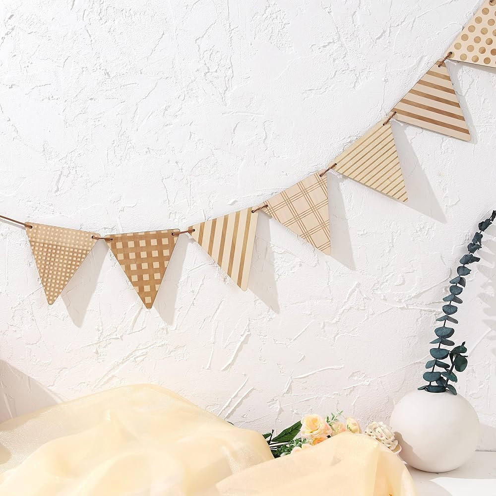 Wood Bunting Wall Boho Decor - Wild One Nursery Wall Hanging, Wood Flag Decoration for Baby Room,... | Amazon (US)