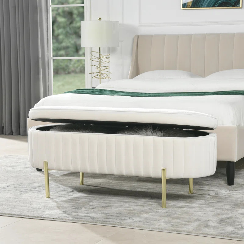 Aalicia Upholstered Flip Top Storage Bench | Wayfair North America