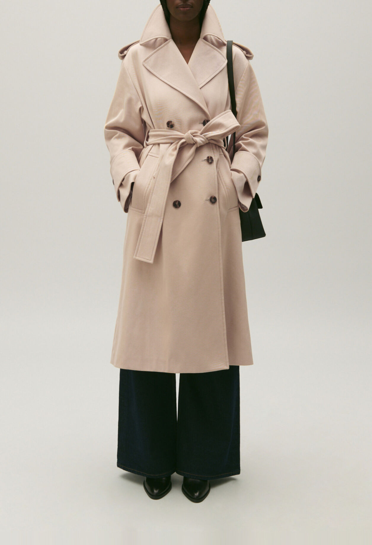 Langer Trenchcoat aus Baumwolle Beige | Claudie DE | Claudie Pierlot (FR, DE, ES, UK)
