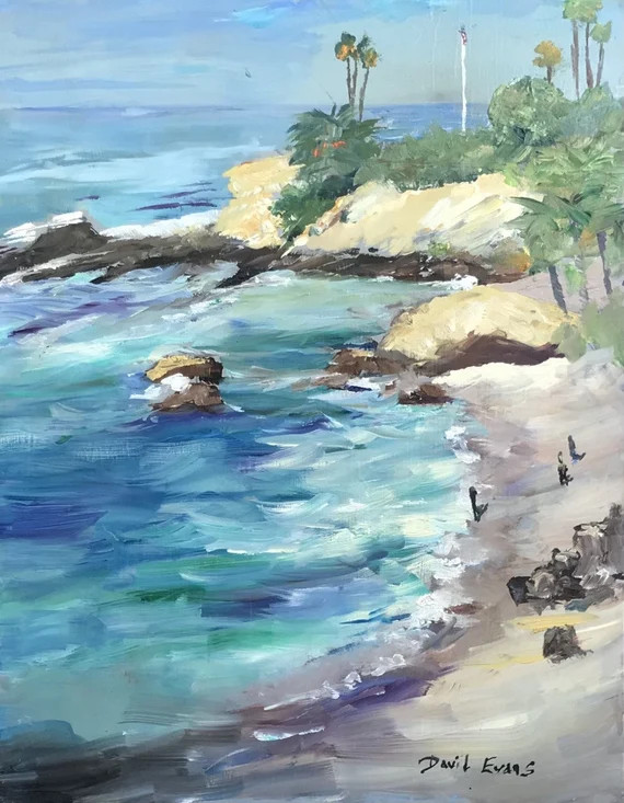 Laguna Beach Ocean Art Original Plein Air Artwork Signed by | Etsy | Etsy (US)