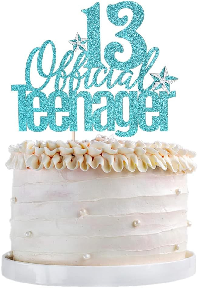 13 Official Teenager Cake Topper, 13th Birthday Cake Topper, Hello 13 Cake Topper, Cheers to 13 Y... | Amazon (US)