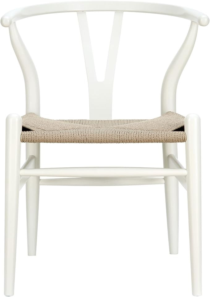 Modway Amish Mid-Century Wood Kitchen and Dining Room Chair in White | Amazon (US)