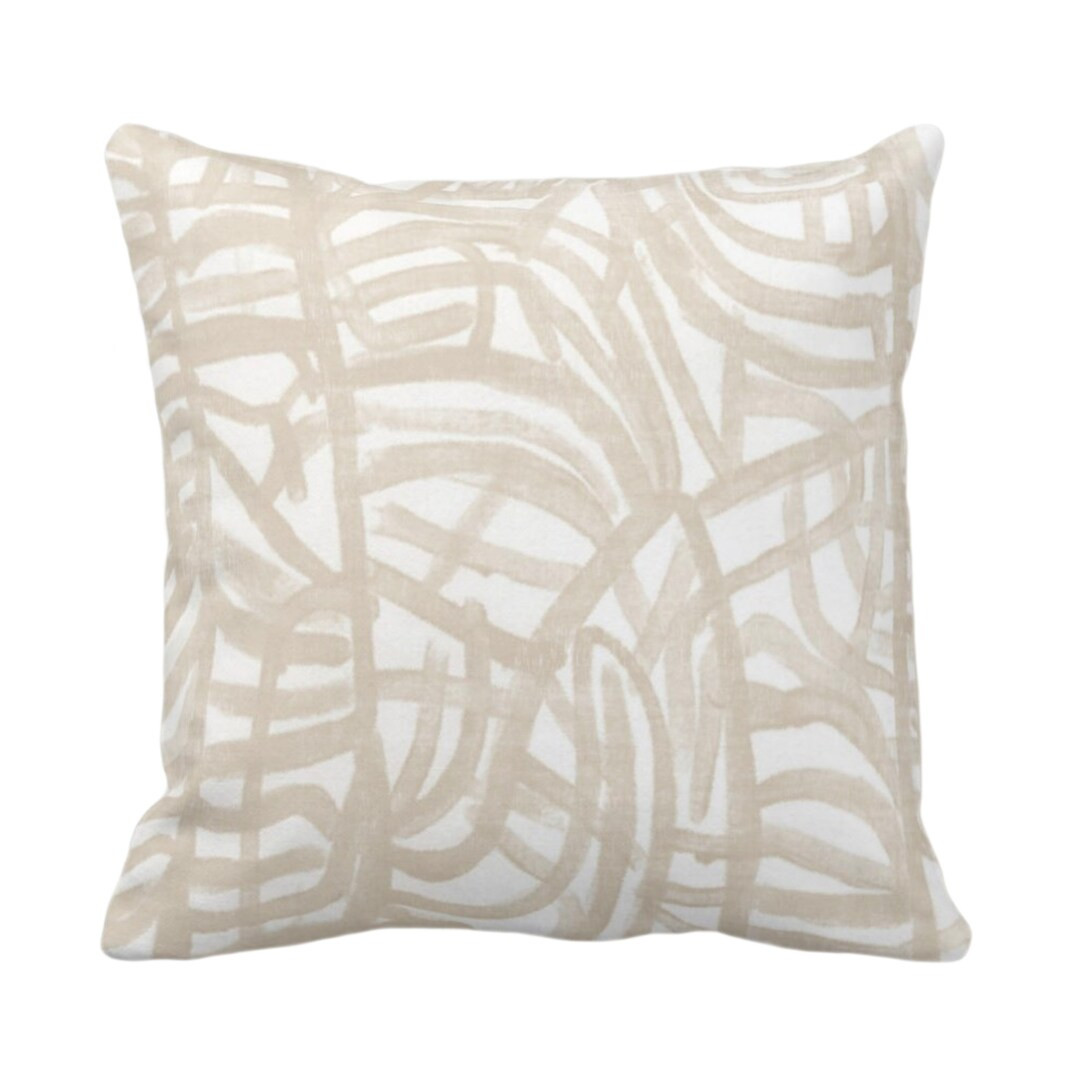 OUTDOOR Avant Throw Pillow or Cover White/Muted Beige 14, 16, 18, 20, 26" Sq Pillows/Covers Off-W... | Etsy (US)