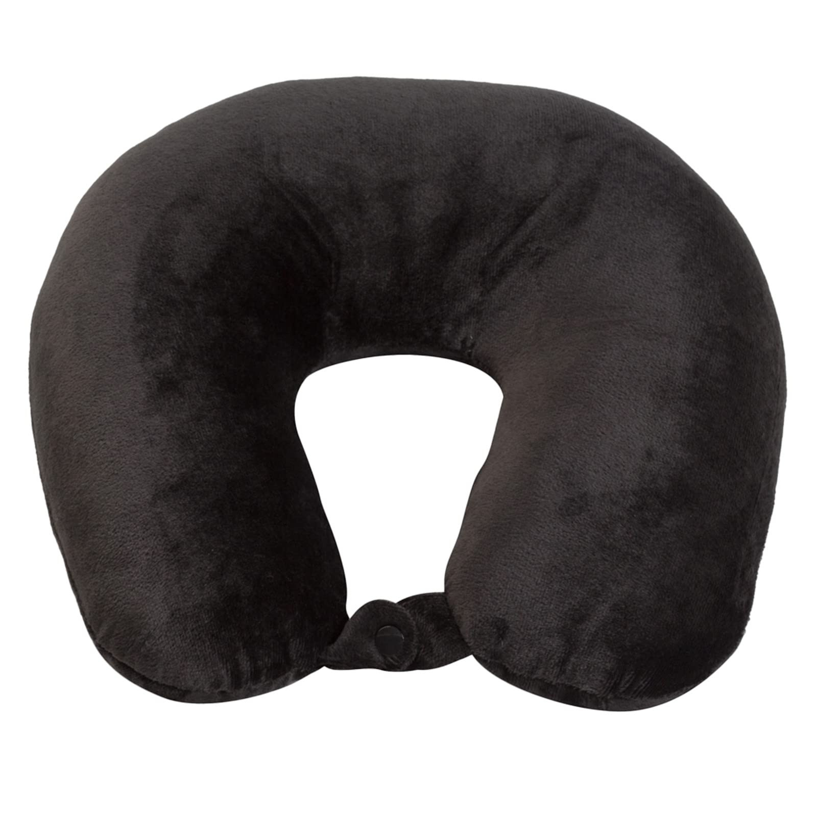 Adult Cozy Soft Microfiber Neck Pillow, Compact, Perfect for Plane or Car Travel, Black | Amazon (US)