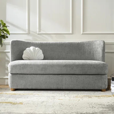 Greigh 63"W Modern Upholstered Boucle Curved Loveseat Sofa | Wayfair North America