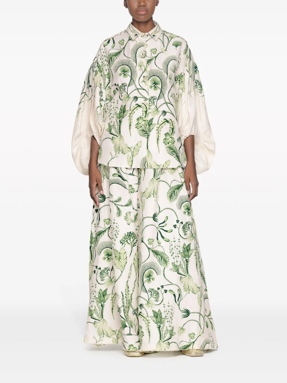 Agua By Agua Bendita Marea Habitat floral-print Palazzo Trousers | White | FARFETCH NZ | Farfetch Global