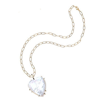 Jane Win Love Carry Your Heart Mother of Pearl 18" Drawn Link | Monkee's of Mount Pleasant