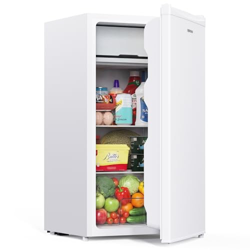 Upstreman 3.2 Cu.Ft Mini Fridge with Freezer, Single Door Mini Fridge, Dorm Fridge, Adjustable Th... | Amazon (US)