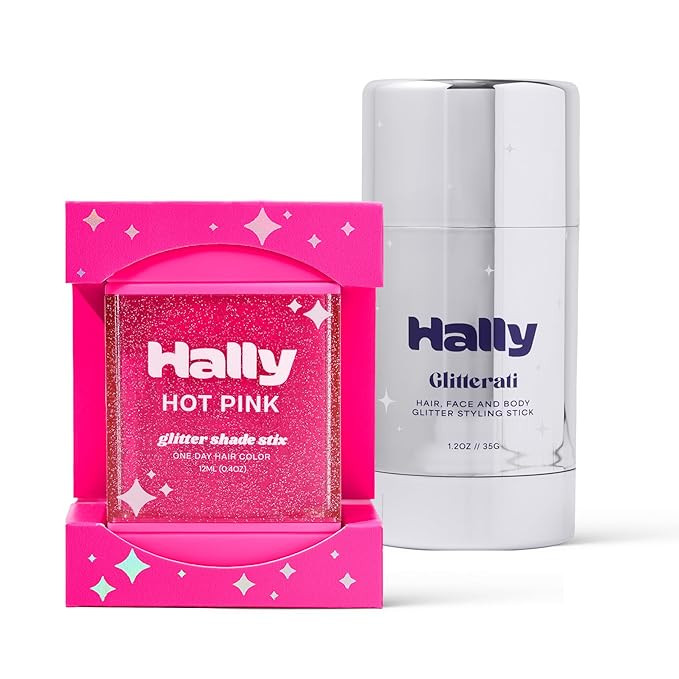 Hally Hair Glitterati & Glitter Shade Stix Combo - Temporary Glitter Hair Color & Accessories Sty... | Amazon (US)