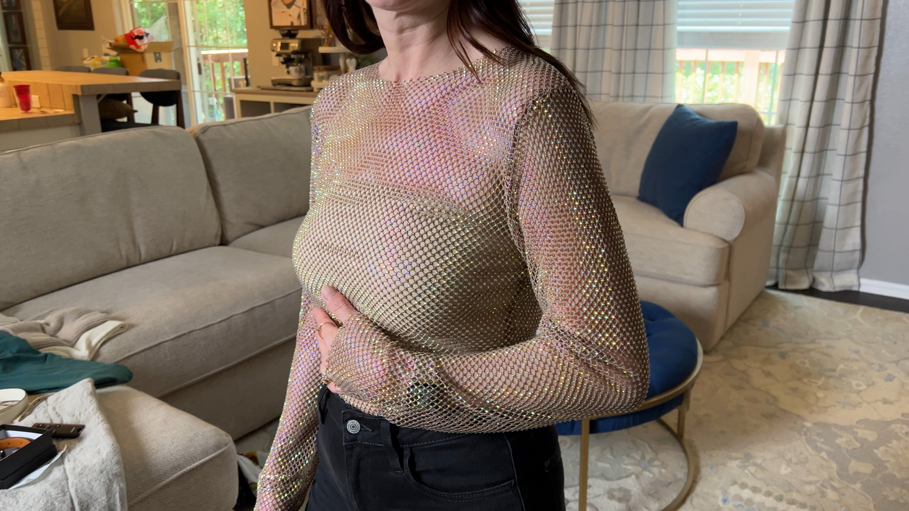 Need something a bit sexier than normal?  This top is sure to turn heads!  Grab one now - I am wearing a small but could have easily sized down to an extra small.

It also comes in a slip, short sleeve, and cami!

#LTKstyletip #LTKover40 #LTKHoliday