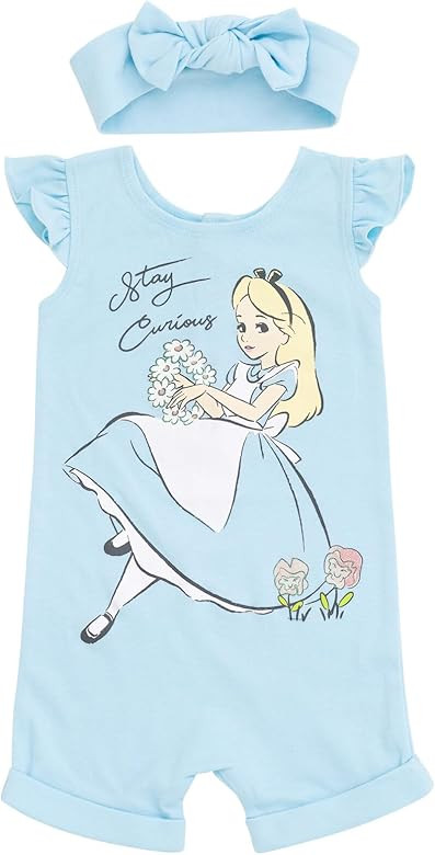 Disney Minnie Mouse Winnie the Pooh Lion King Lilo & Stitch Simba Romper and Headband Newborn to ... | Amazon (US)
