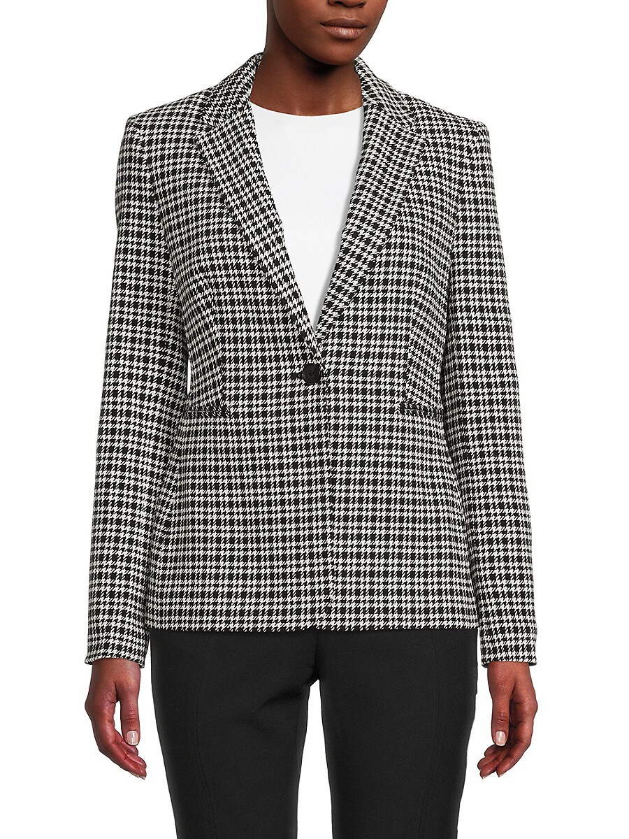 Tommy Hilfiger Women's Houndstooth Blazer - Black Ivory - Size 8 | Saks Fifth Avenue OFF 5TH