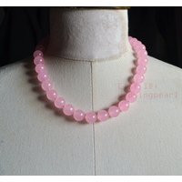 12mm Pink Jade Necklaces, Hand Knotted Beaded | Etsy (US)