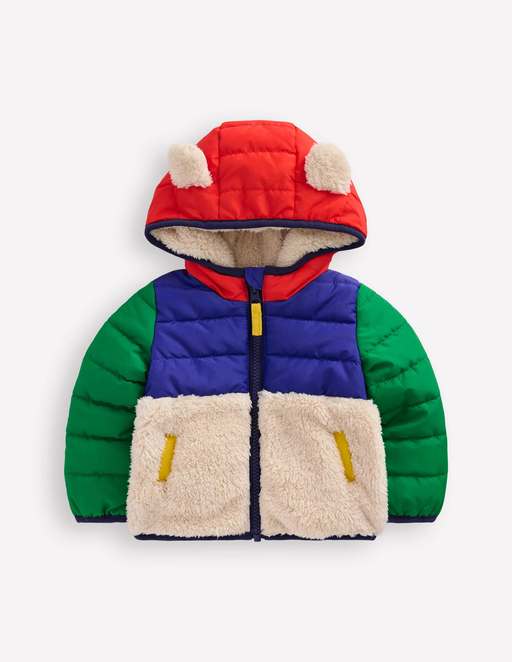Boys Mixed Borg Jacket-Multi Colour Block | Boden (US)