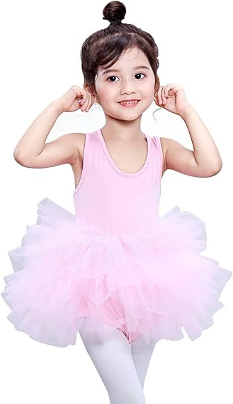 Girls' Camisole Dance Tutu Leotard with Fluffy 4-Layers Ballet Dress for Ballerina (18 Months - 7 Ye | Amazon (US)