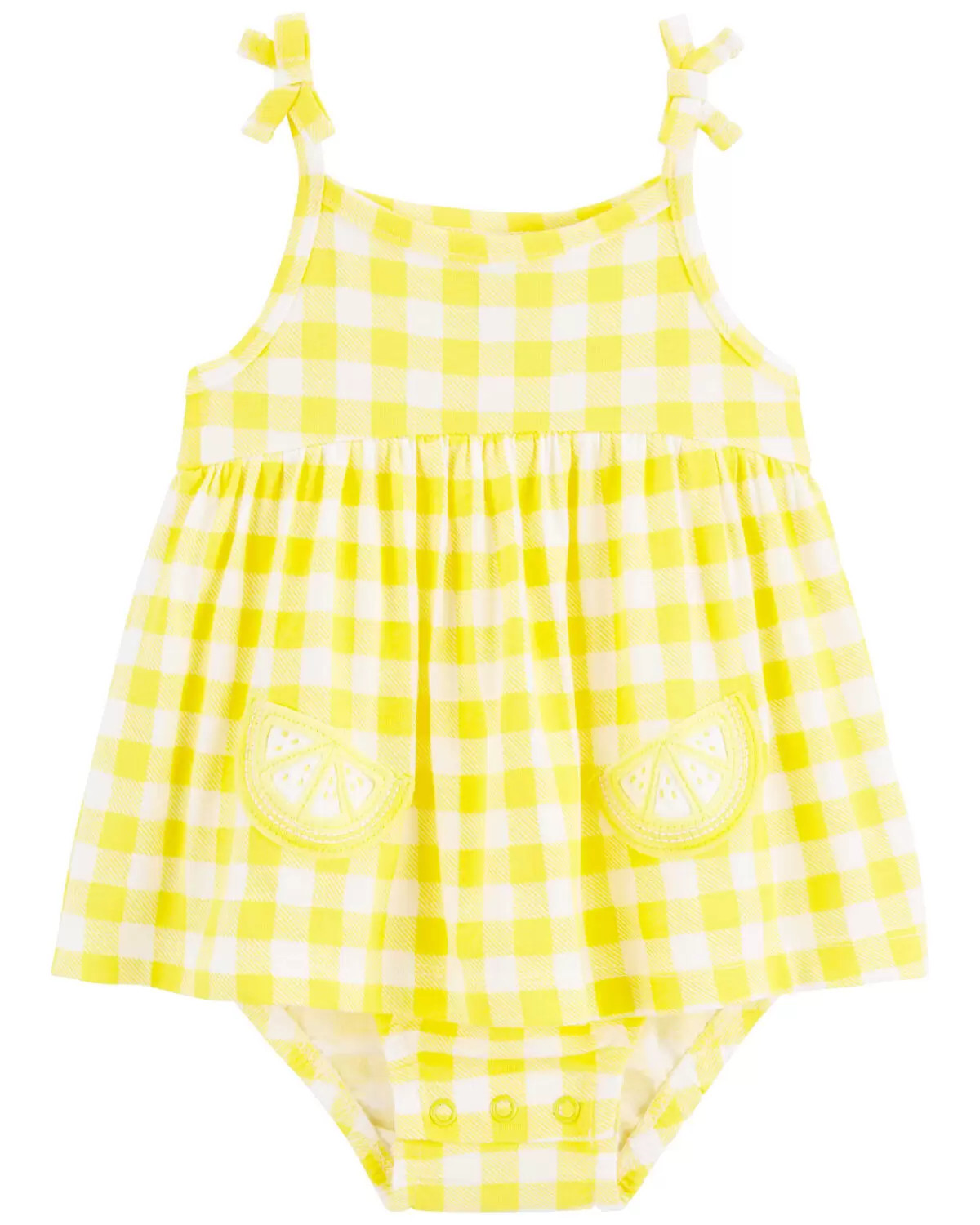 Baby Lemon Gingham Sunsuit | Carter's
