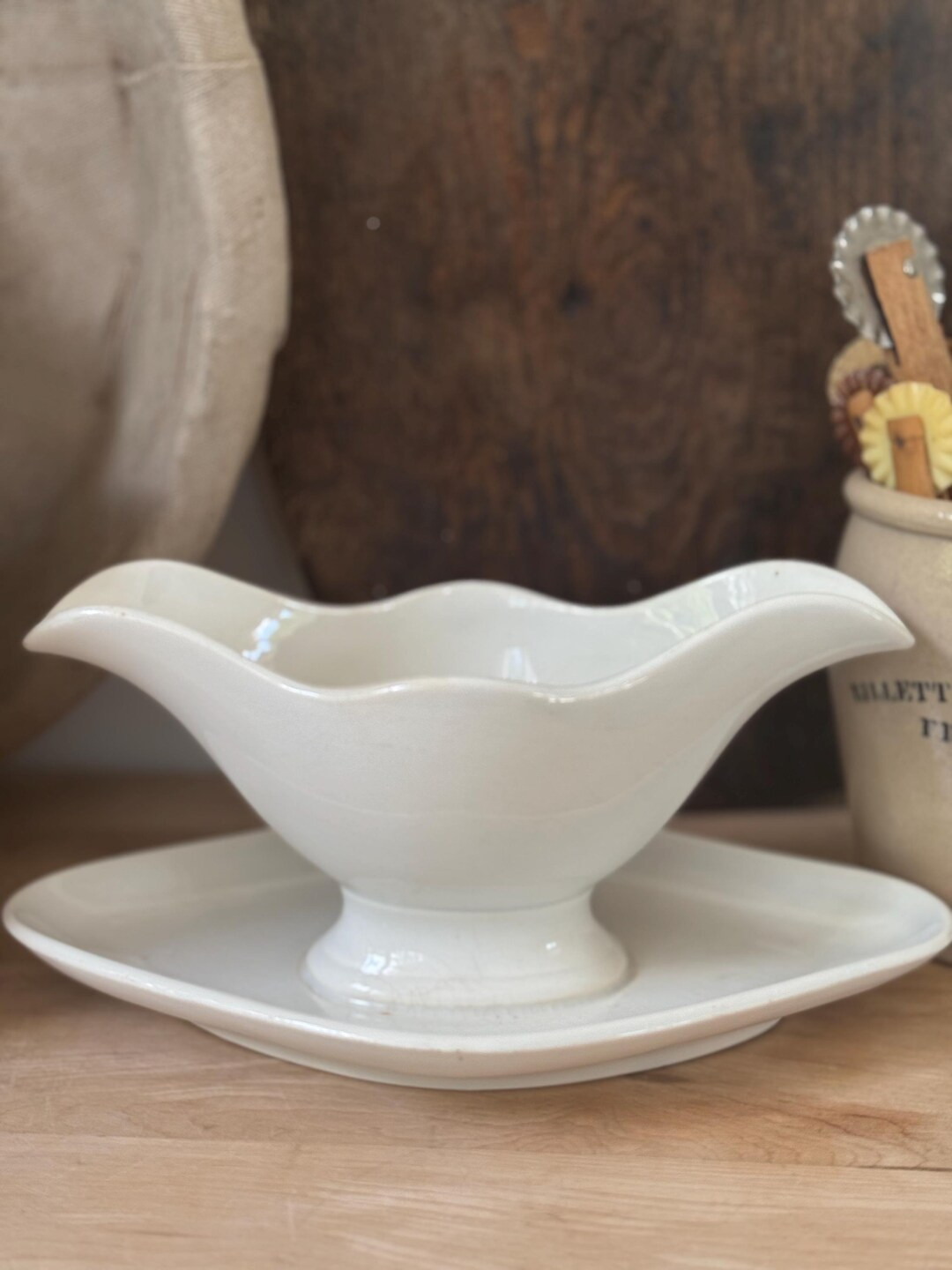 Antique French Sarreguemines Saucier Antique French Gravy Boat White Gravy Boat French White Iron... | Etsy (US)
