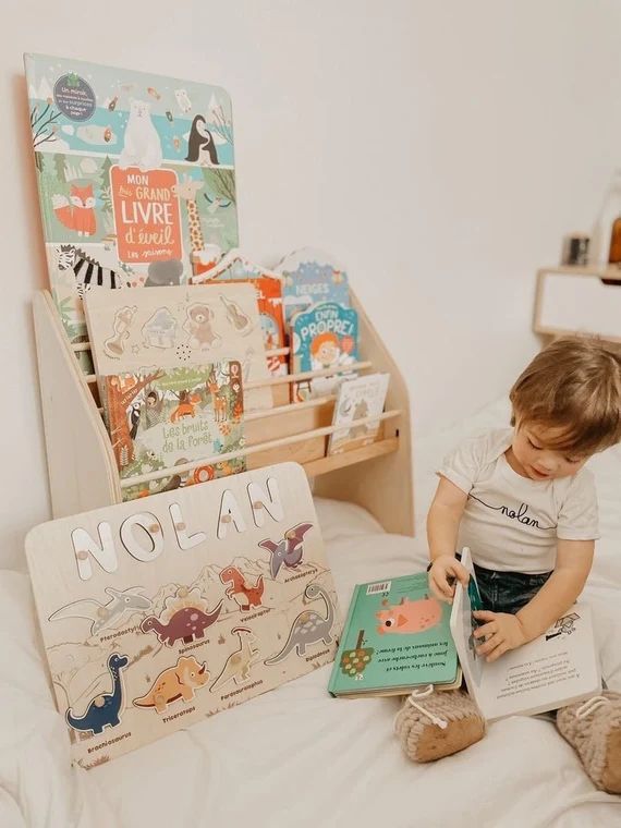 Montessori Shelf for Books Kids Furniture Wooden Bookcase Storage for Books Organization Kids Roo... | Etsy (US)