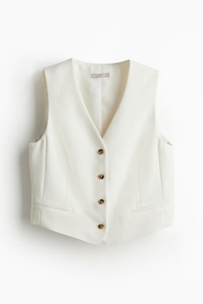 Tailored Suit Vest - White - Ladies | H&M US | H&M (US + CA)