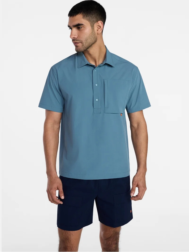 Ozark Trail Men's Popover Shirt with Short Sleeves, Sizes S-3XL | Walmart (US)