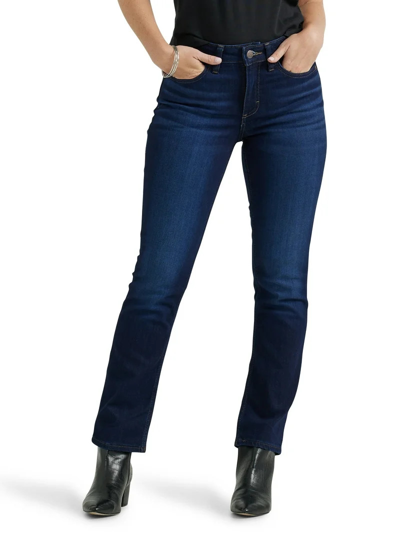 Lee Women's Midrise Straight Jean, Available in 28", 30", 32" Inseams, Sizes 2-22 | Walmart (US)