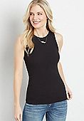 24/7 Highline Solid Fitted Ribbed Tank Top | Maurices