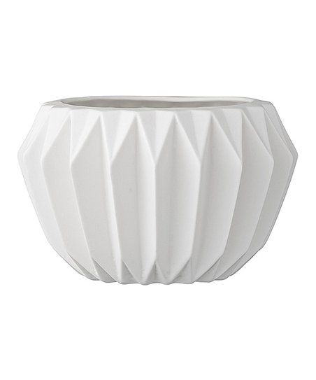 White Ceramic Fluted Flower Pot | Zulily