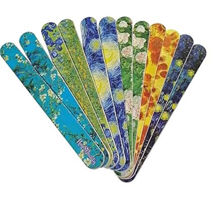 New8Beauty Emery Board Famous Art Van Gogh Starry Night (12-Pack) - Compact Nail Files - Stocking... | Amazon (US)