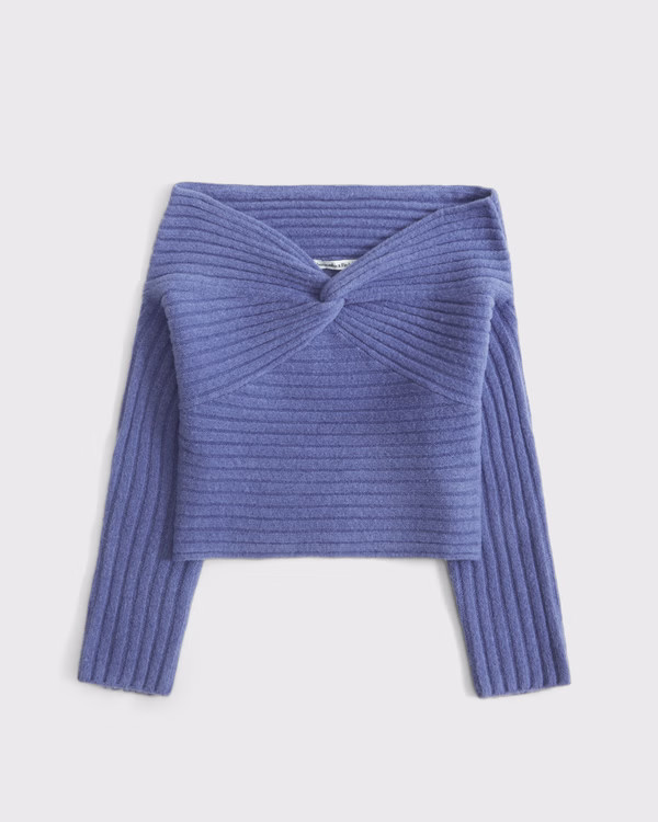 Women's Off-The-Shoulder Twist Sweater | Women's New Arrivals | Abercrombie.com | Abercrombie & Fitch (US)