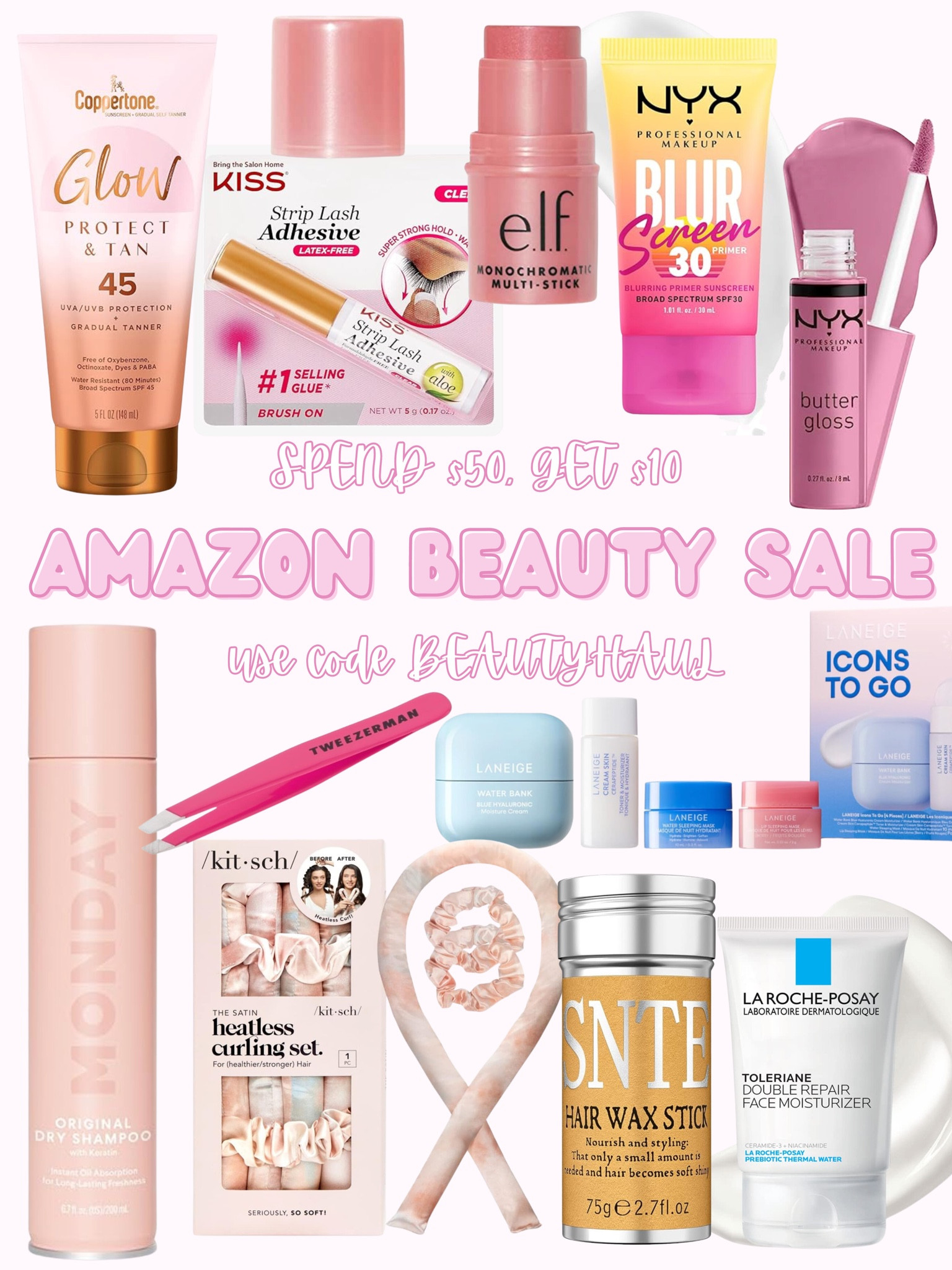 Right now you get $10 when you spend $50 on Amazon. This is a really good time to stock up on your beauty essentials or to get your summer beauty products. I know I’m going to use this to stock up on sunscreen and SPF items. 

Tags: sunscreen, self-tanner, heatless, hair, lipgloss , dry shampoo , primer , tweezers , moisturizer 

#LTKSaleAlert #LTKFindsUnder50 #LTKBeauty