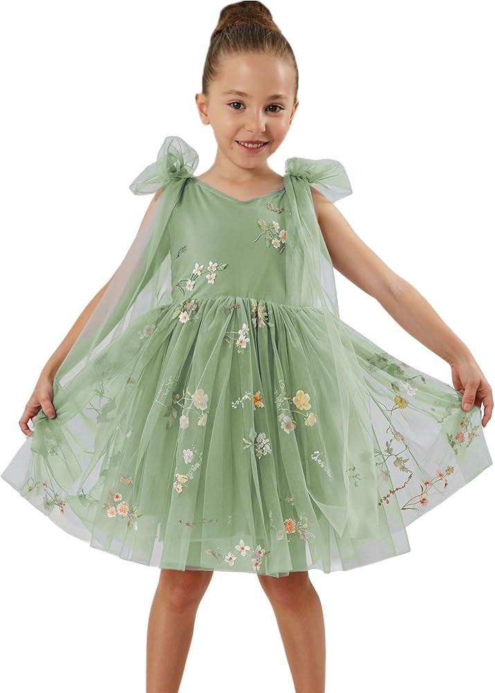 2Bunnies Girl Enchanted Floral Embroidered Tulle Flower Lace A-Line Garden Party Flower Girl Dres... | Amazon (US)