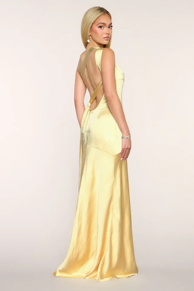 Chelsea Satin Open Back Formal Dress | Windsor Stores