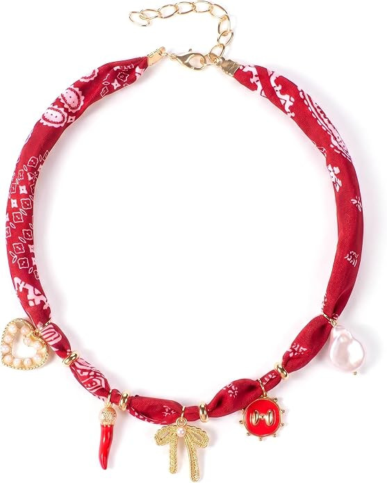 Paisley & Leopard Print Bandana Scarf Choker Necklace for Women, Silky Smooth Polyester Vintage S... | Amazon (US)