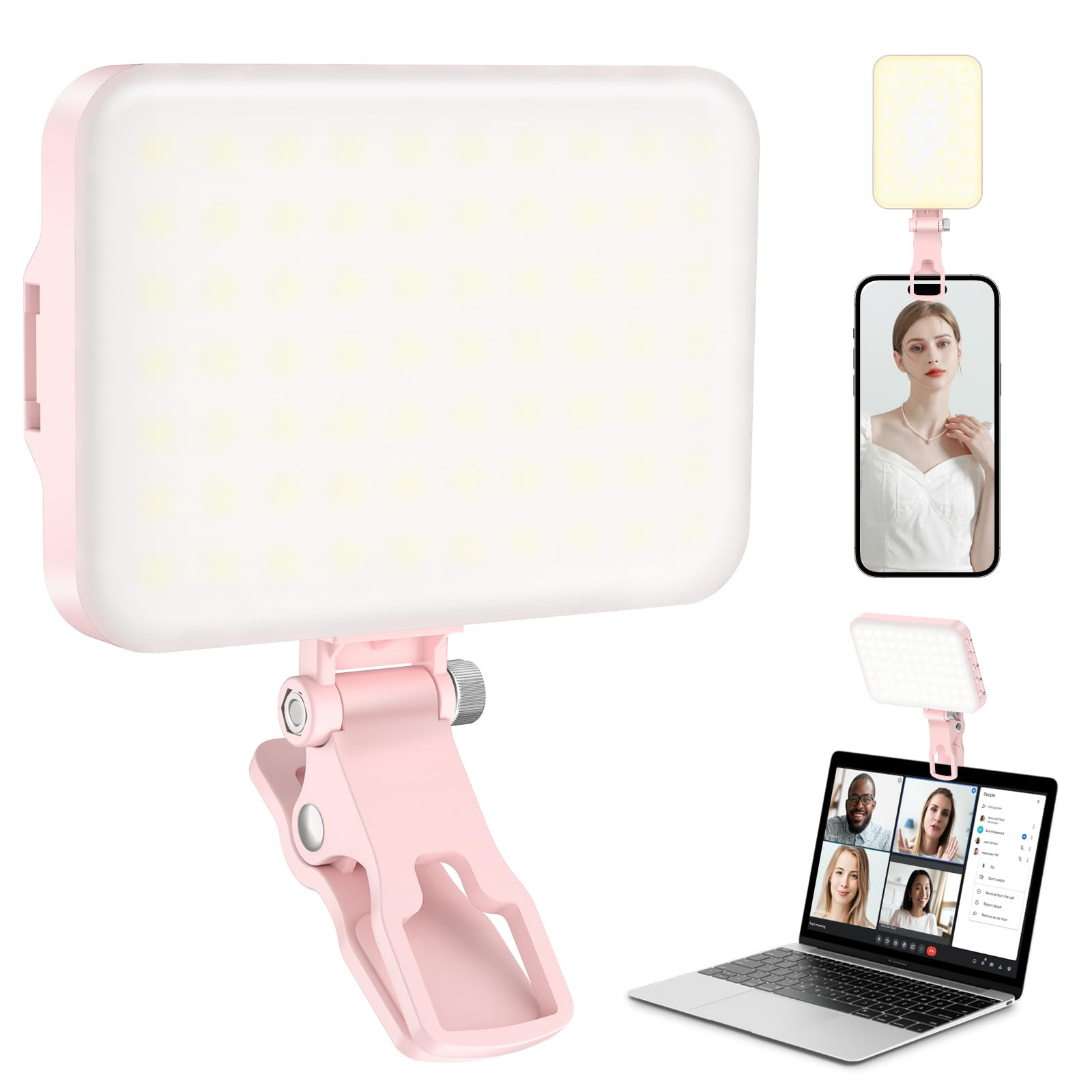 ALTSON 60 LED Portable Selfie Light Video Conference Lighting with Clip & Camera Tripod Adapter R... | Amazon (US)