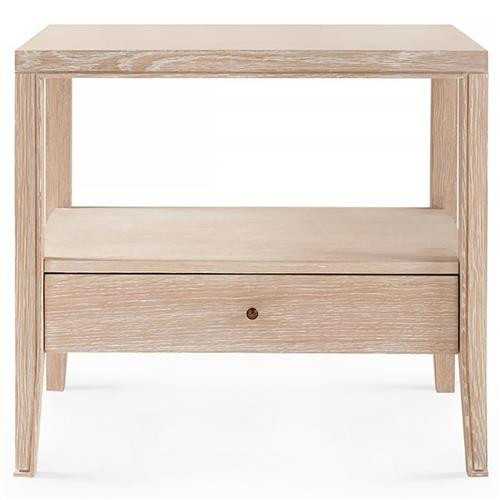 Villa & House Paola French Country Brown Oak Wood 1 Drawer Nightstand | Kathy Kuo Home