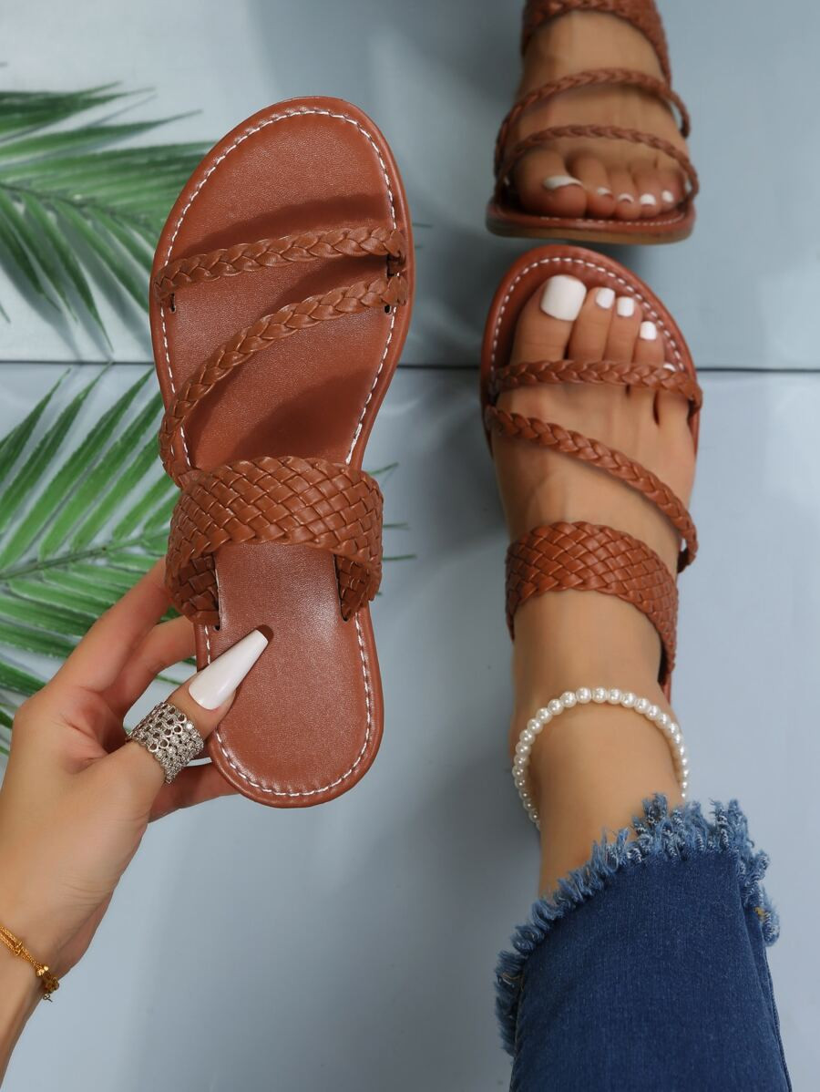 EMERY ROSE Braided Detail Slide Sandals
   SKU: sx2206086426822642      
          (30 Reviews)
 ... | SHEIN