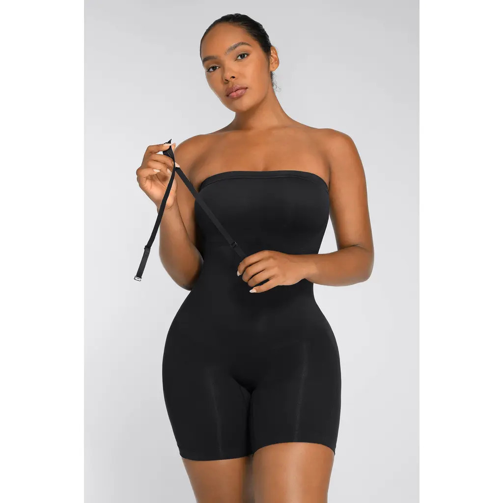Shapellx Seamless Strapless Bodysuit in Standard Black at Nordstrom, Size X-Large | Nordstrom