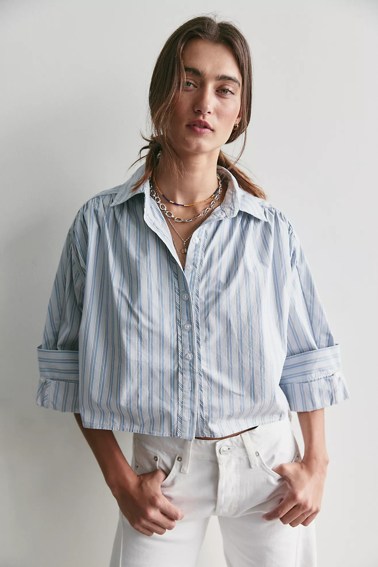 We The Free Mira Pinstripe Top | Free People (Global - UK&FR Excluded)