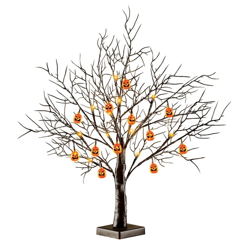 The Holiday Aisle® Lighted Pumpkin Halloween Tabletop Tree Decoration | Wayfair | Wayfair North America