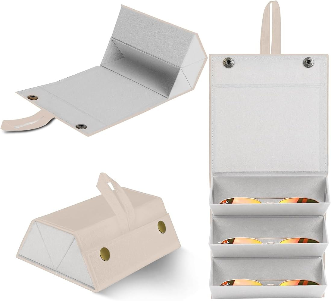 Travel Sunglasses Organizer, Sunglasses Travel Case for Multiple Pairs | Amazon (US)
