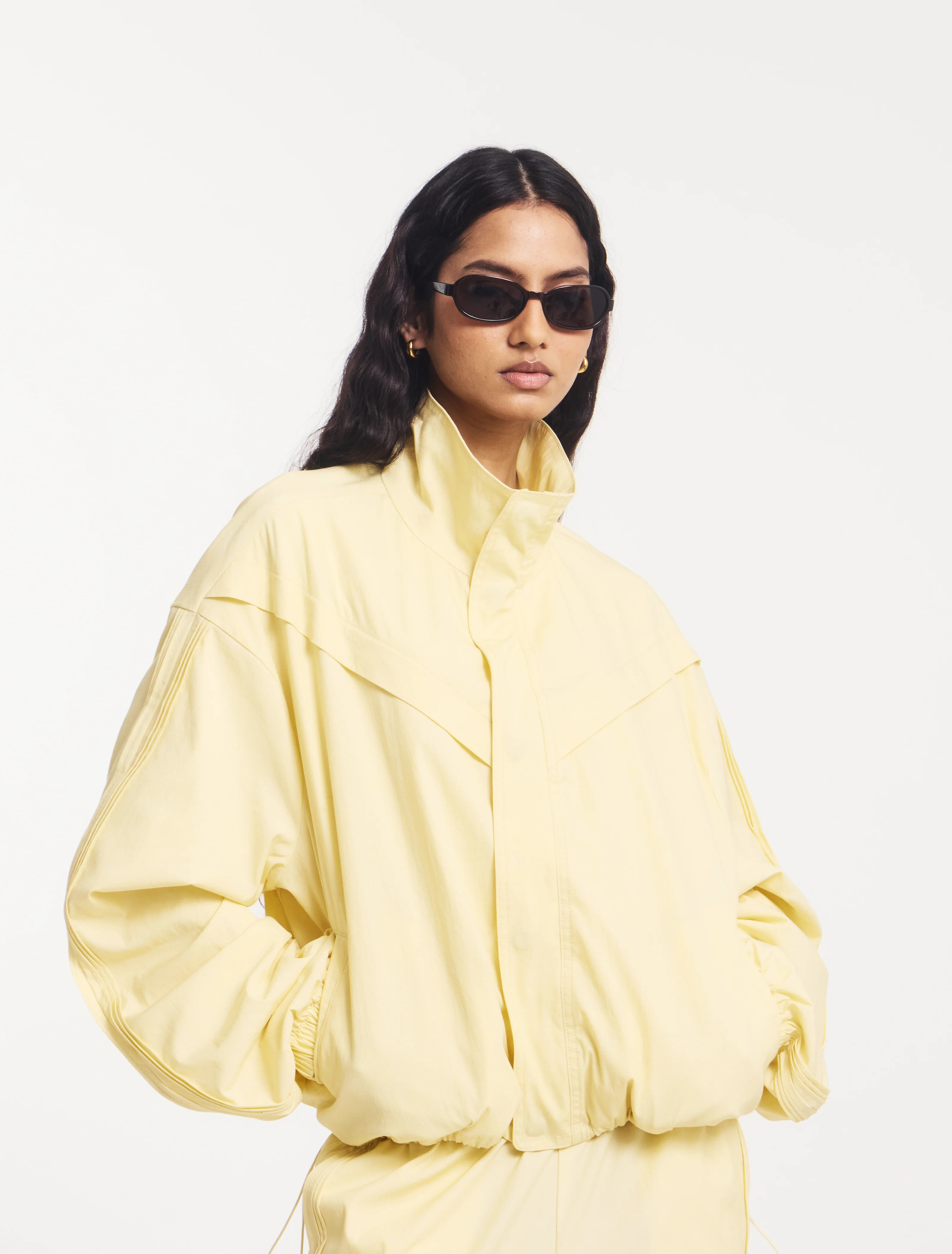 Saffron Shell Jacket in Butter Milk | NinetyPercent