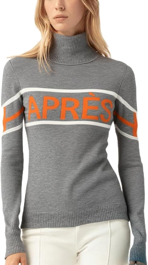 Women Turtleneck Sweaters Apres Ski Shirt with Mask Neck and Glove Sleeve Heavy Thick Fit Thermal... | Amazon (US)