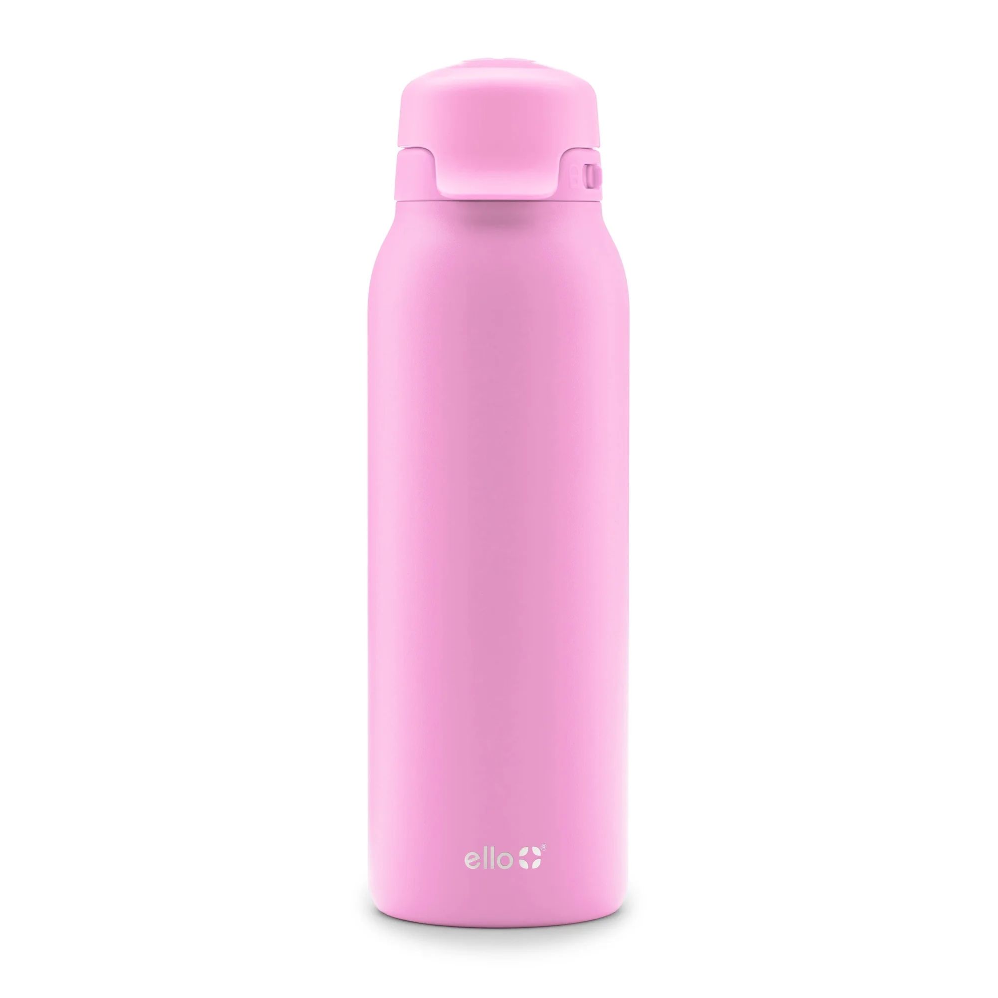 Ello Flip & Fill 32 oz Stainless Steel Water Bottle with Flip-Top Lid and Straw, Pink | Walmart (US)