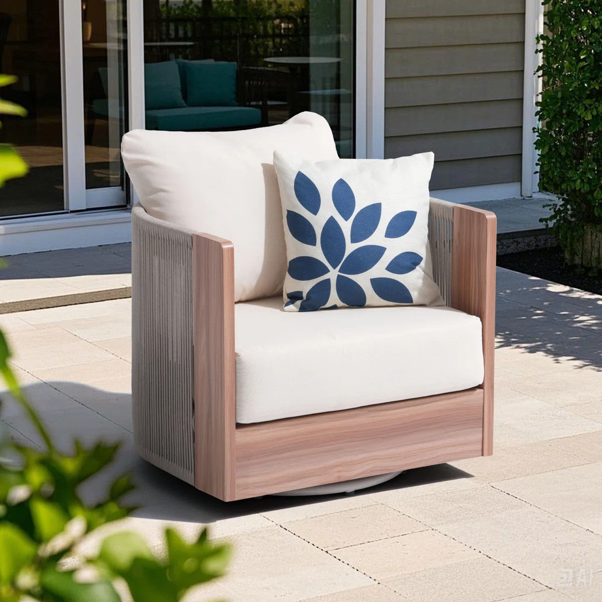 Outdoor Patio Swivel Chair With Cushions | Wayfair North America